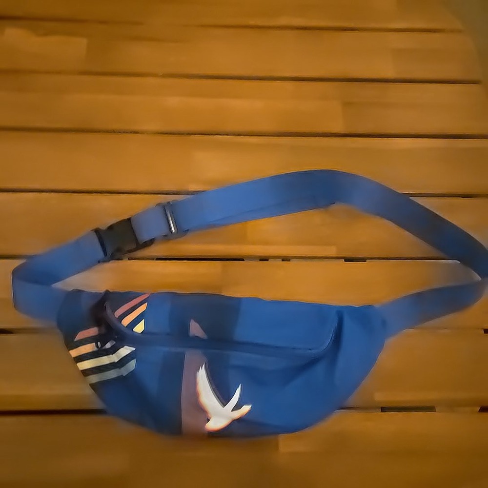 Grey Goose Pride Fanny Pack Blue Rainbow Bird Logo Waist Bag Festival Travel EUC